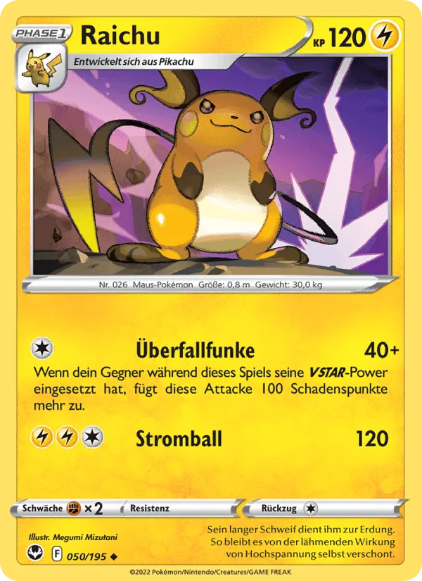 Raichu · Silberne Sturmwinde 050/195