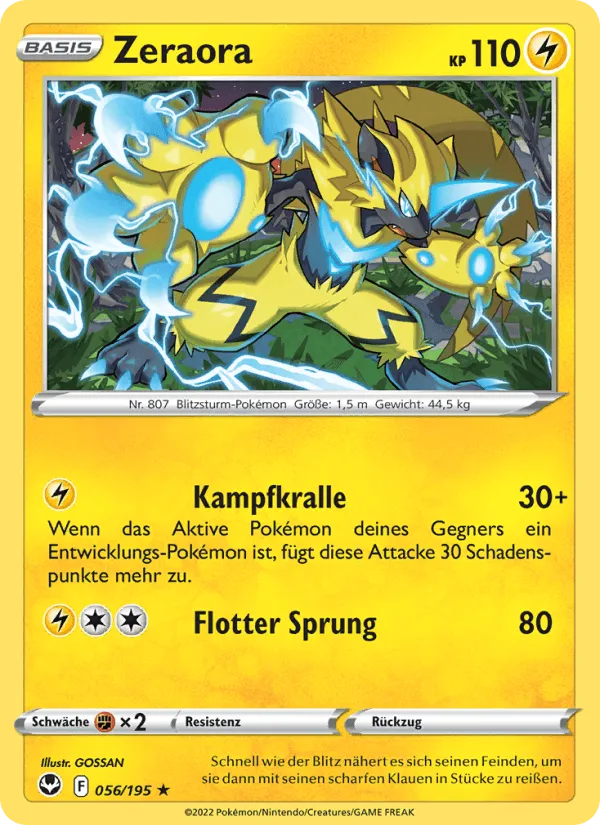 Zeraora · Silberne Sturmwinde 056/195