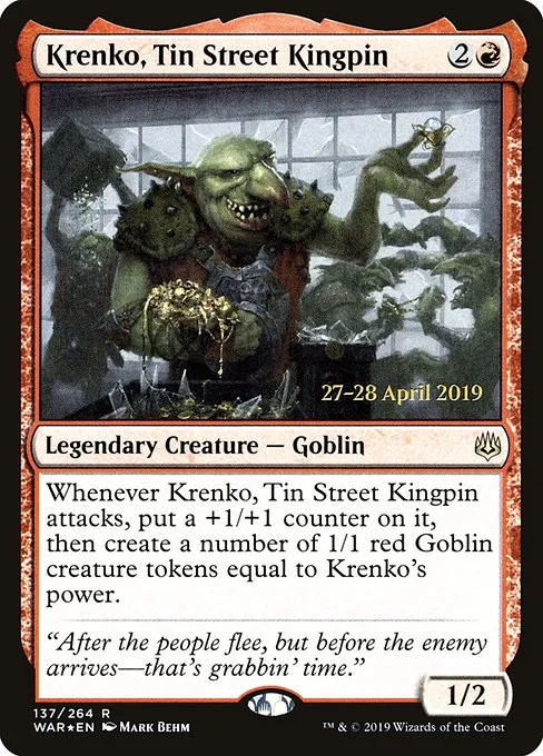 Krenko, Tin Street Kingpin · War of the Spark Promos 137s/176