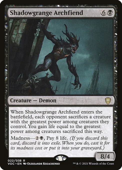 Shadowgrange Archfiend · Crimson Vow Commander 22/188