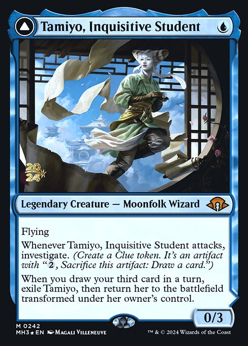 Tamiyo, Inquisitive Student // Tamiyo, Seasoned Scholar · Modern Horizons 3 Promos 242s/92