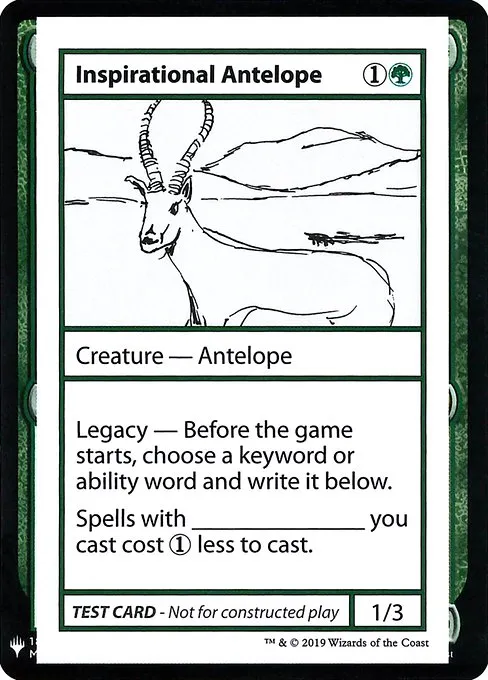 Inspirational Antelope · Mystery Booster Playtest Cards 2019 78/121