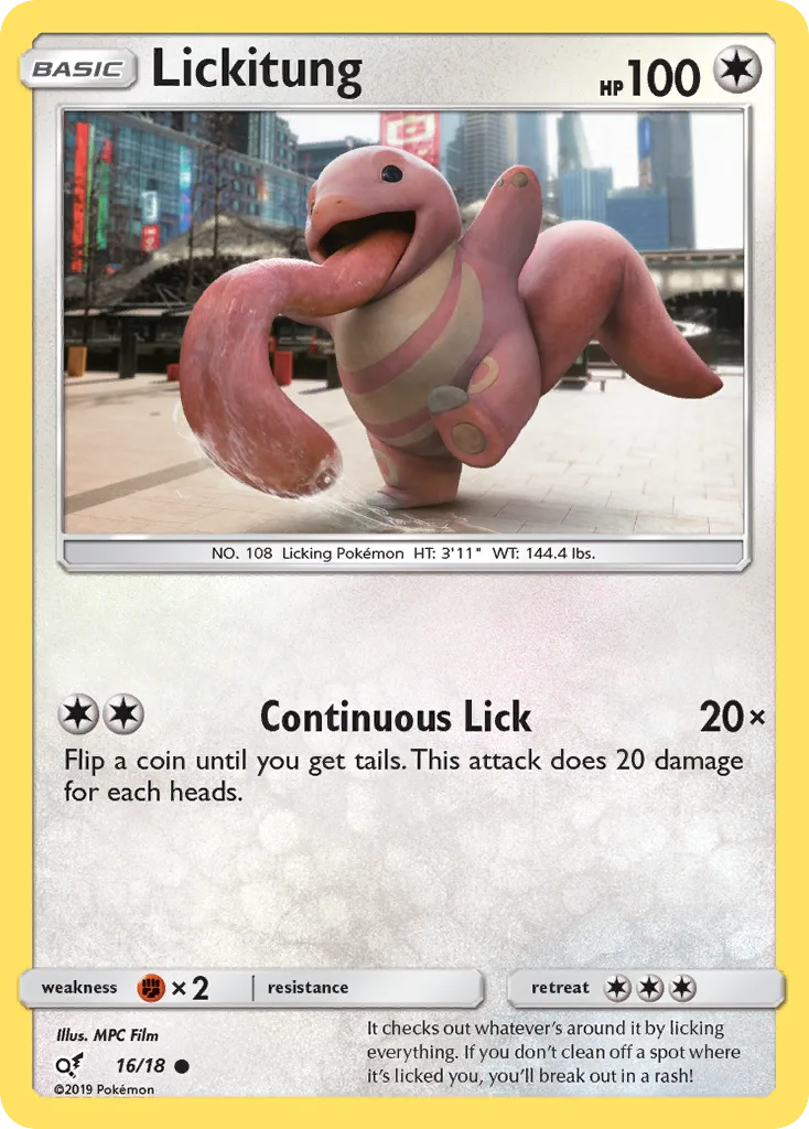 Lickitung · Detective Pikachu 16/18