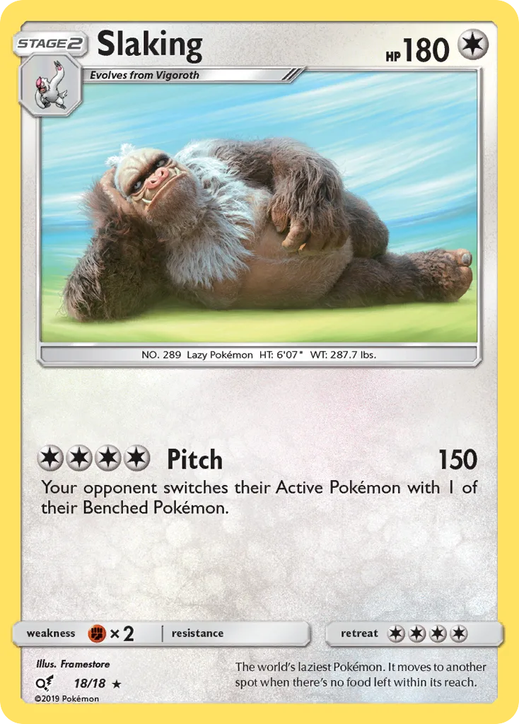 Slaking · Detective Pikachu 18/18