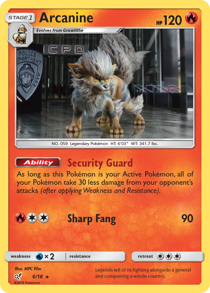 Arcanine · Detective Pikachu 6/18