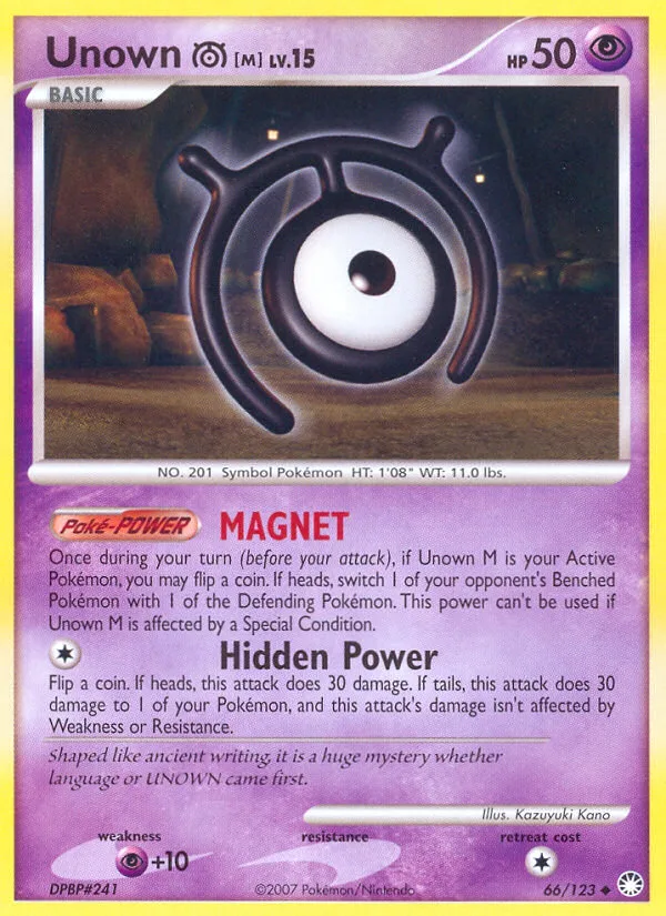 Unown M · Mysterious Treasures 66/123