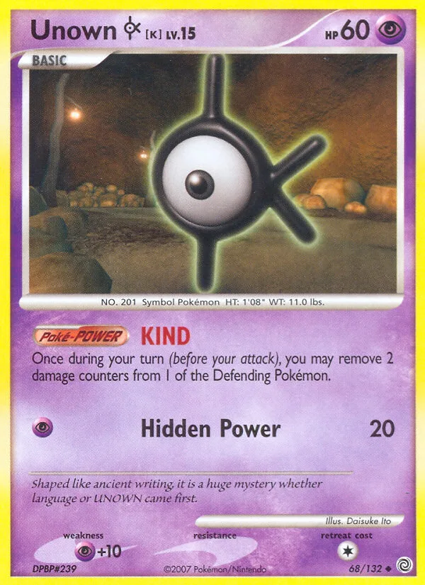 Unown K · Secret Wonders 68/132