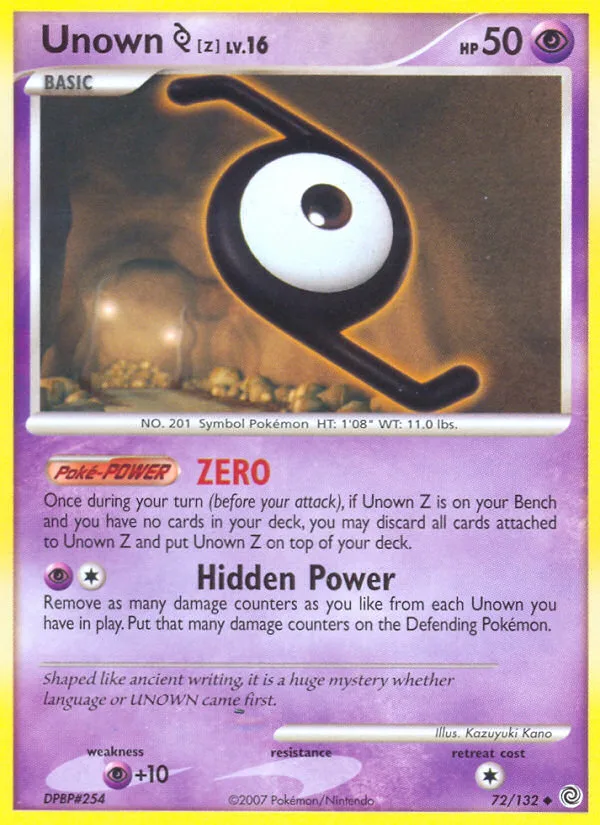 Unown Z · Secret Wonders 72/132