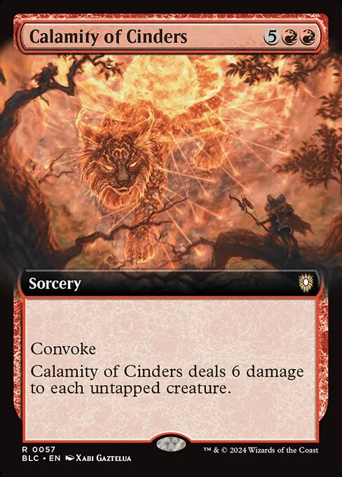 Calamity of Cinders · Bloomburrow Commander 57/356