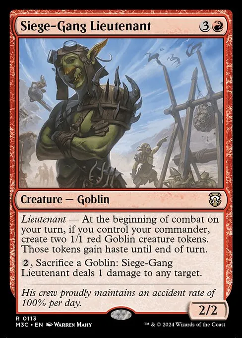 Siege-Gang Lieutenant · Modern Horizons 3 Commander 113/398