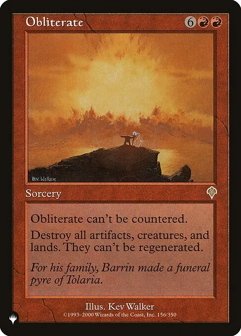 Obliterate · The List INV-156/5050