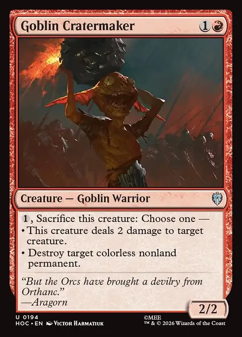 Goblin Cratermaker · The Hobbit Commander 194/7