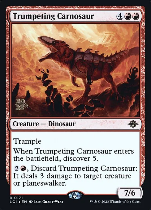 Trumpeting Carnosaur · The Lost Caverns of Ixalan Promos 171s/136
