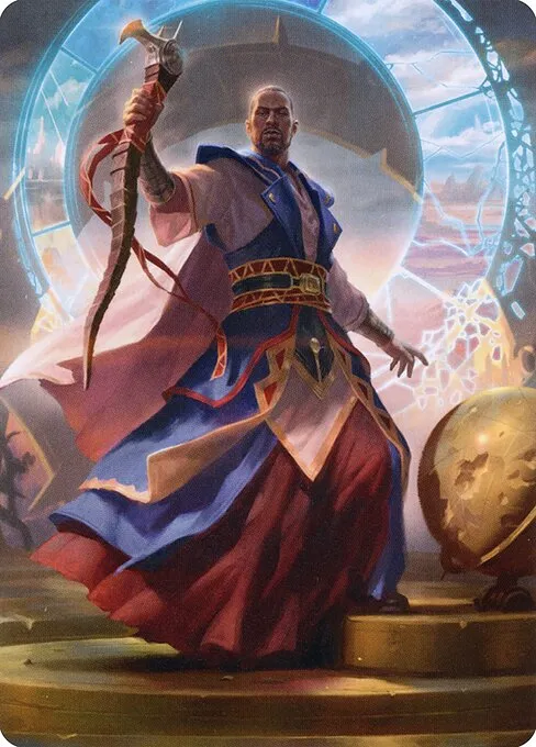 Teferi, Who Slows the Sunset // Teferi, Who Slows the Sunset · Midnight Hunt Art Series 10/81