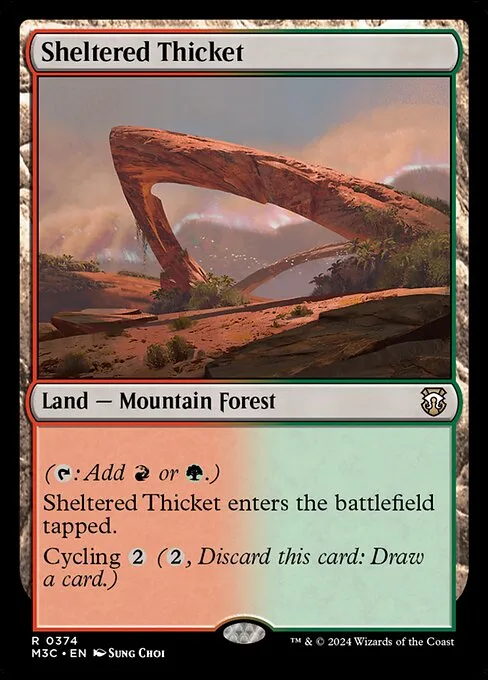 Sheltered Thicket · Modern Horizons 3 Commander 374/398