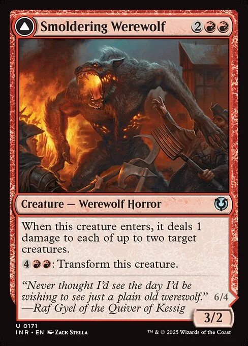 Smoldering Werewolf // Erupting Dreadwolf · Innistrad Remastered 171/495