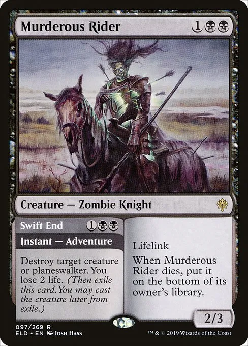 Murderous Rider // Swift End · Throne of Eldraine 97/398