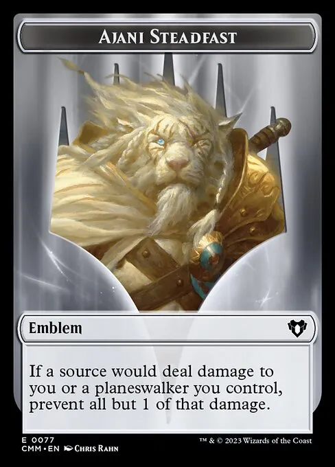 Ajani Steadfast Emblem · Commander Masters Tokens 77/81