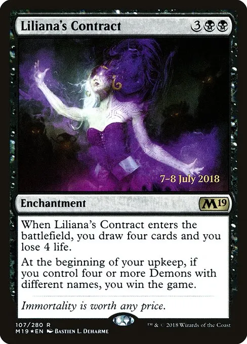 Liliana's Contract · Core Set 2019 Promos 107s/95