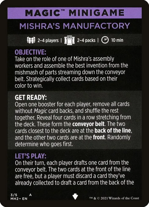 Mishra's Manufactory // Mishra's Manufactory (cont'd) · Modern Horizons 2 Minigames 3/5