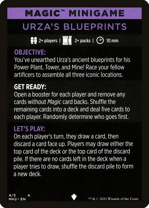 Urza's Blueprints (minigame) // Urza's Blueprints (cont'd) · Modern Horizons 2 Minigames 4/5