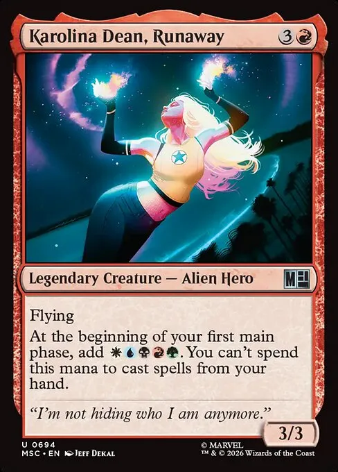 Karolina Dean, Runaway · Marvel Super Heroes Commander 694/9