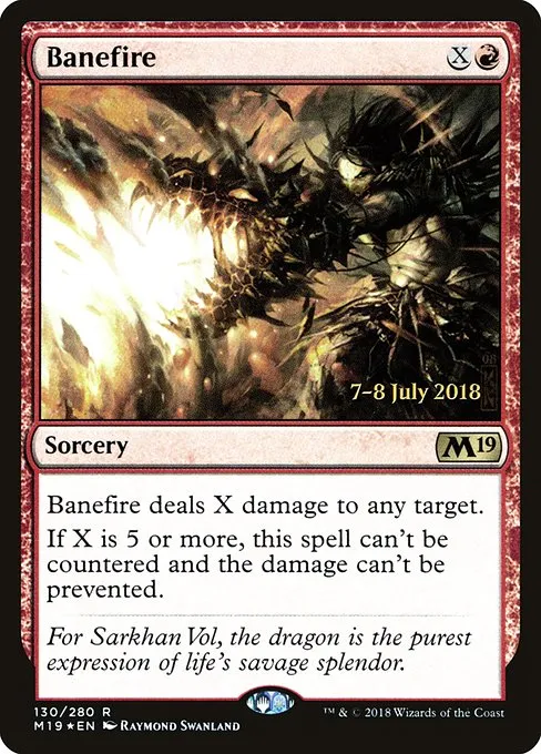 Banefire · Core Set 2019 Promos 130s/95