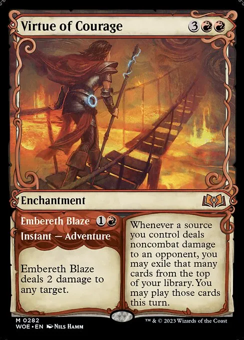 Virtue of Courage // Embereth Blaze · Wilds of Eldraine 282/381