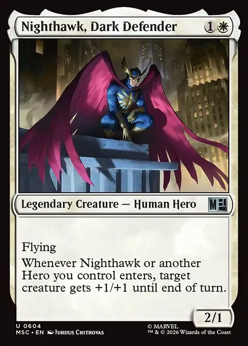 Nighthawk, Dark Defender · Marvel Super Heroes Commander 604/9