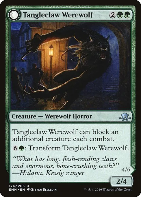 Tangleclaw Werewolf // Fibrous Entangler · Eldritch Moon 174/208