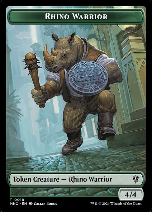 Rhino Warrior · Murders at Karlov Manor Commander Tokens 18/31