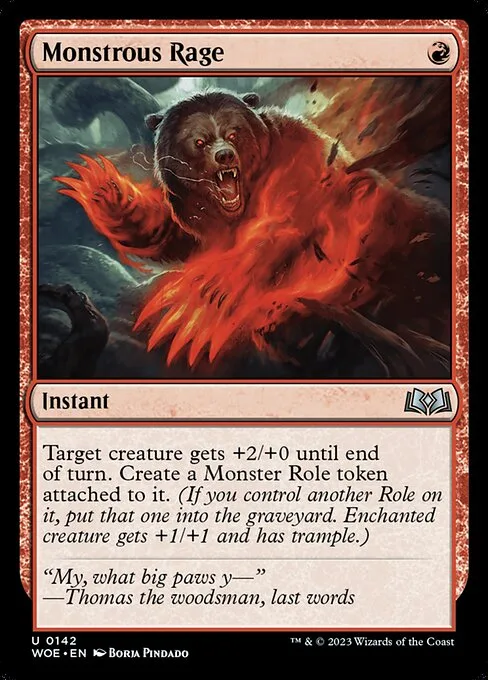 Monstrous Rage · Wilds of Eldraine 142/381