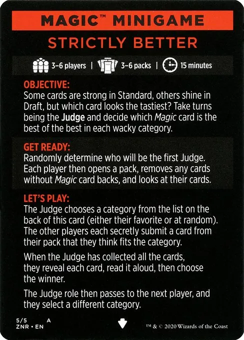 Strictly Better // Strictly Better (cont'd) · Zendikar Rising Minigames 5/5