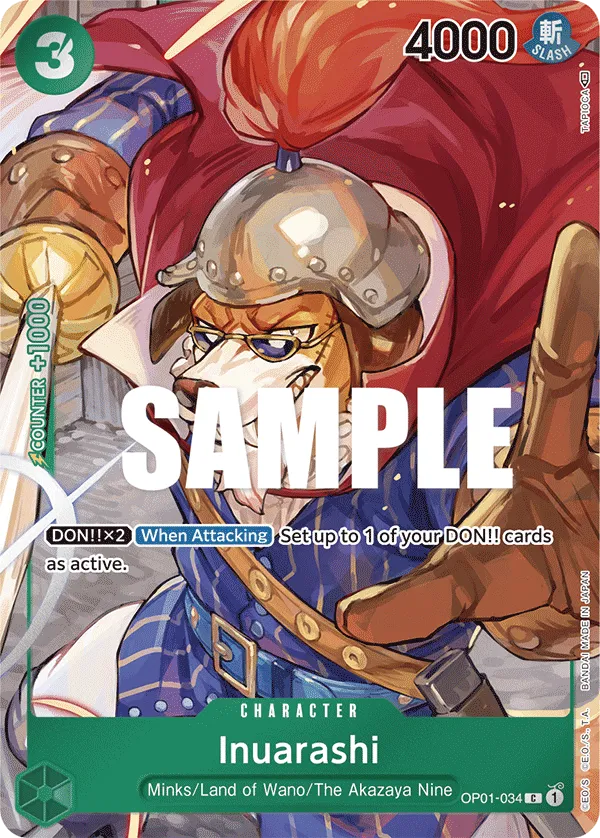 Inuarashi (Box Topper) · Romance Dawn OP01-034/202