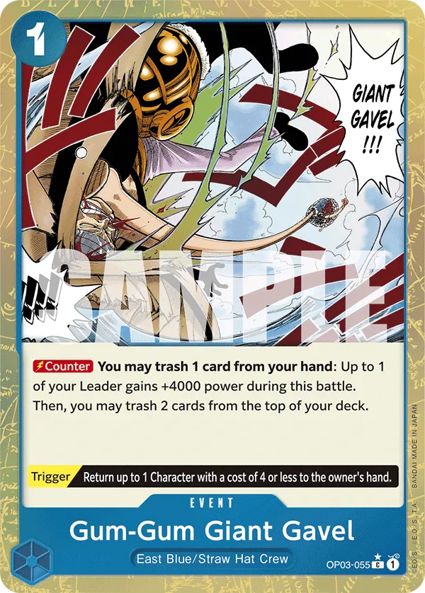 Gum-Gum Giant Gavel (Textured Foil) · Pillars of Strength OP03-055/227