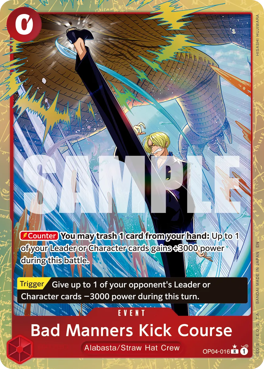 Bad Manners Kick Course (Alternate Art) · Kingdoms of Intrigue OP04-016/190