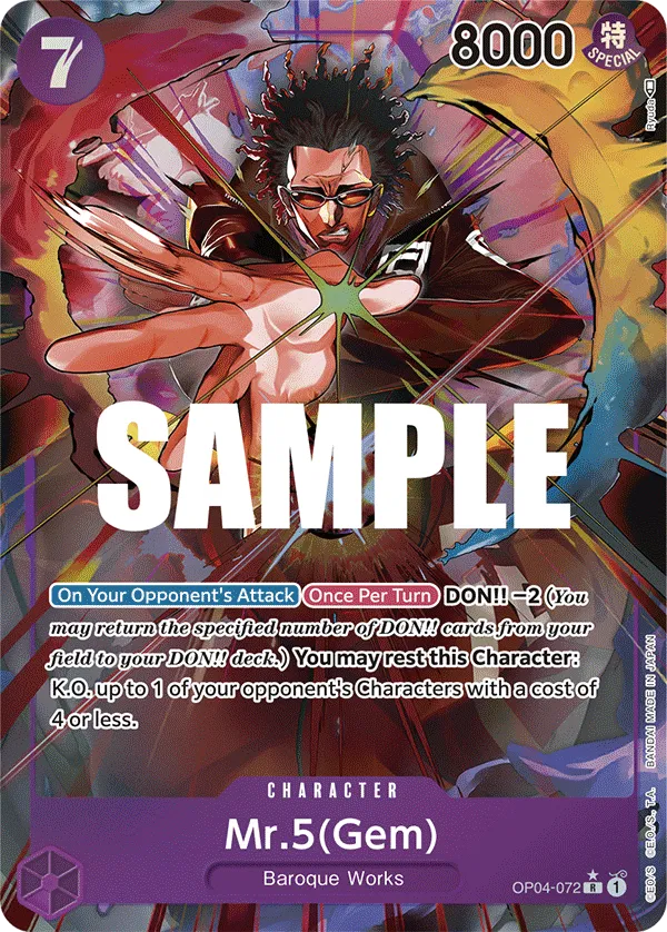 Mr.5 (Gem) (Alternate Art) · Kingdoms of Intrigue OP04-072/190