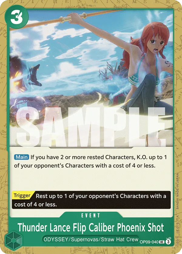 Thunder Lance Flip Caliber Phoenix Shot · Emperors in the New World OP09-040/238