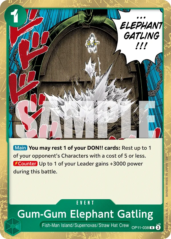 Gum-Gum Elephant Gatling · A Fist of Divine Speed OP11-038/151
