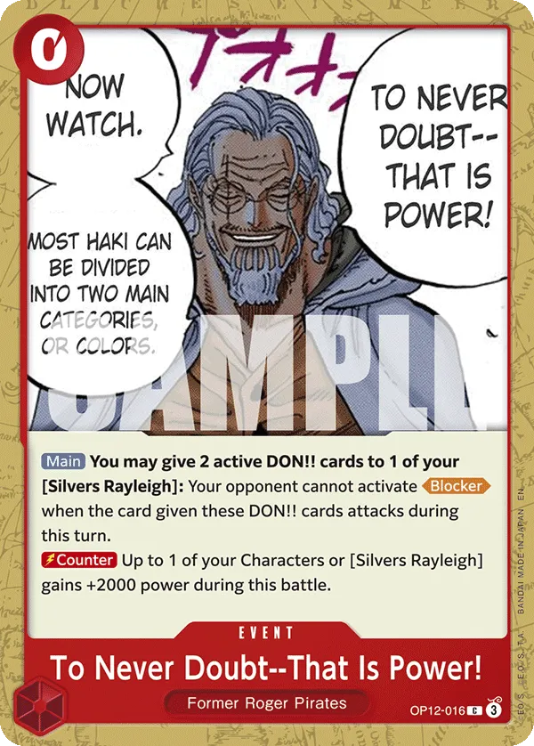 To Never Doubt--That Is Power! · Legacy of the Master OP12-016/154