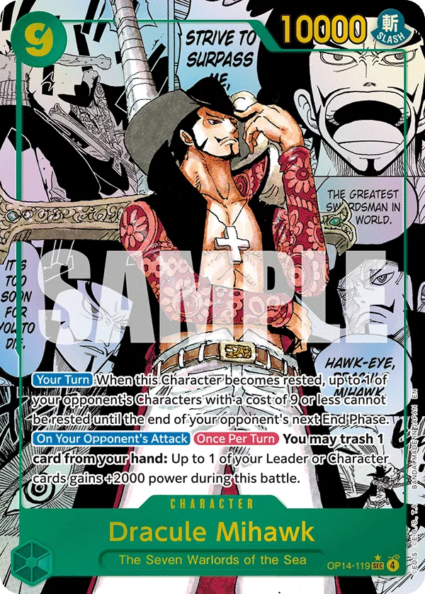 Dracule Mihawk (Manga) · The Azure Sea's Seven OP14-119/153
