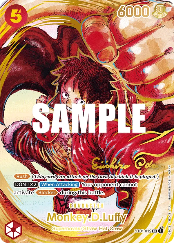 Monkey.D.Luffy (012) (Alternate Art) (Gold-Stamped Signature) · Starter Deck 1: Straw Hat Crew ST01-012/30