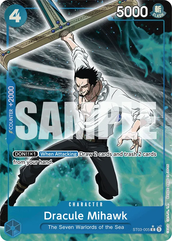 Dracule Mihawk (ST03-005) (Full Art) · Starter Deck 3: The Seven Warlords of The Sea ST03-005/28