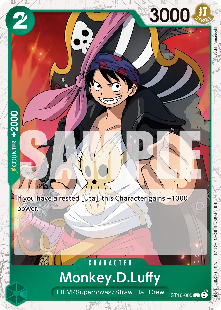 Monkey.D.Luffy - ST16-005 (Pirate Foil) · Starter Deck 16: GREEN Uta ST16-005/12