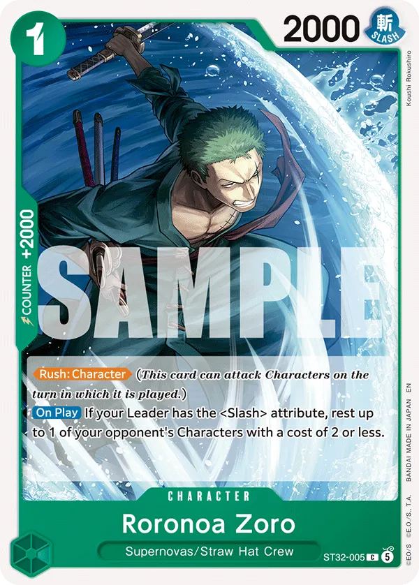 Roronoa Zoro · Starter Deck 32: GREEN Roronoa Zoro ST32-005/6