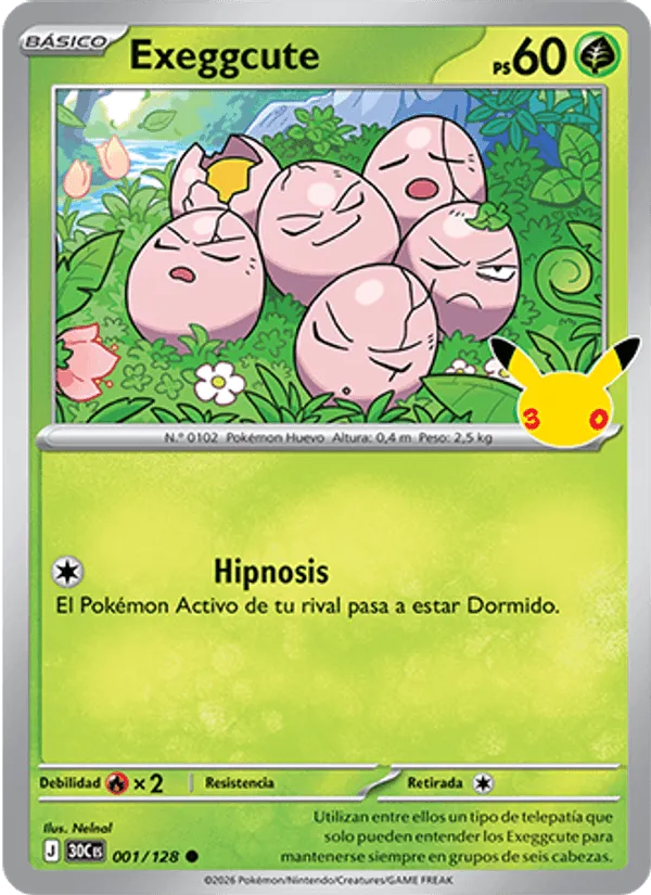 Exeggcute · Celebración 30.º Aniversario 001/128