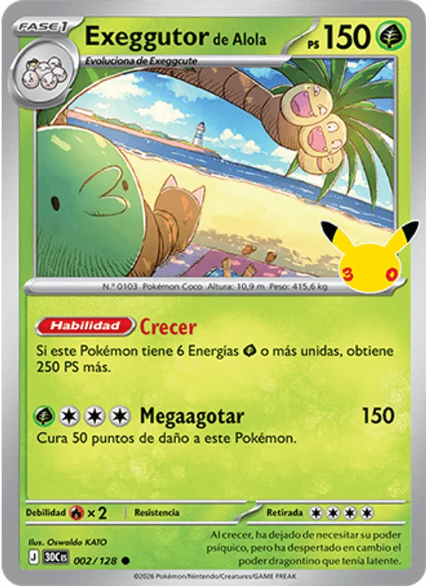 Exeggutor de Alola · Celebración 30.º Aniversario 002/128