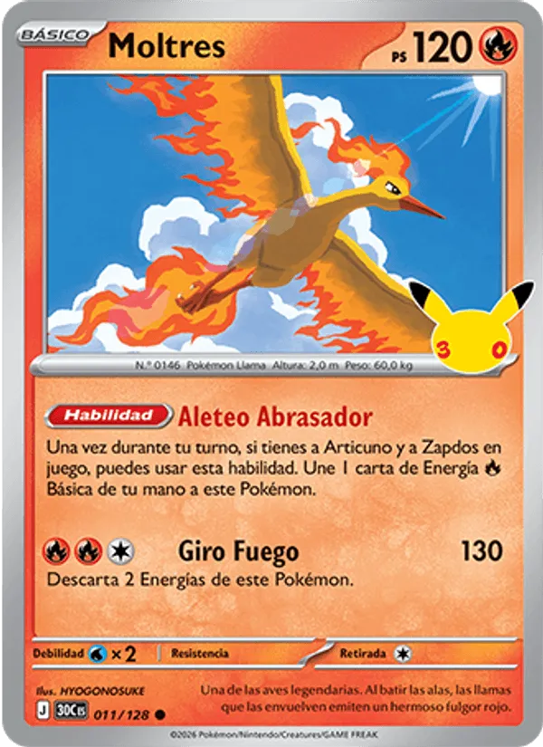 Moltres · Celebración 30.º Aniversario 011/128