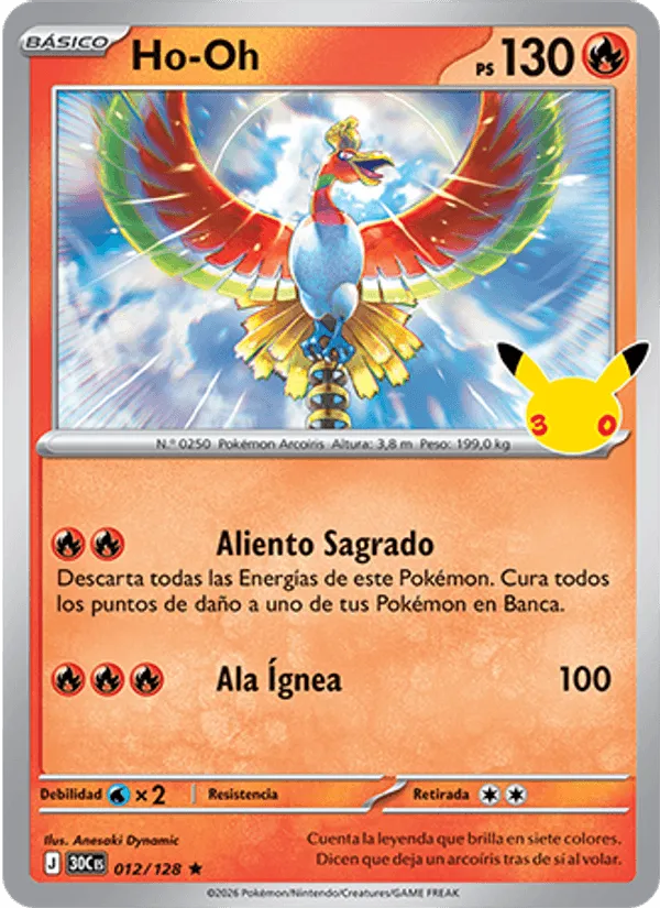 Ho-Oh · Celebración 30.º Aniversario 012/128