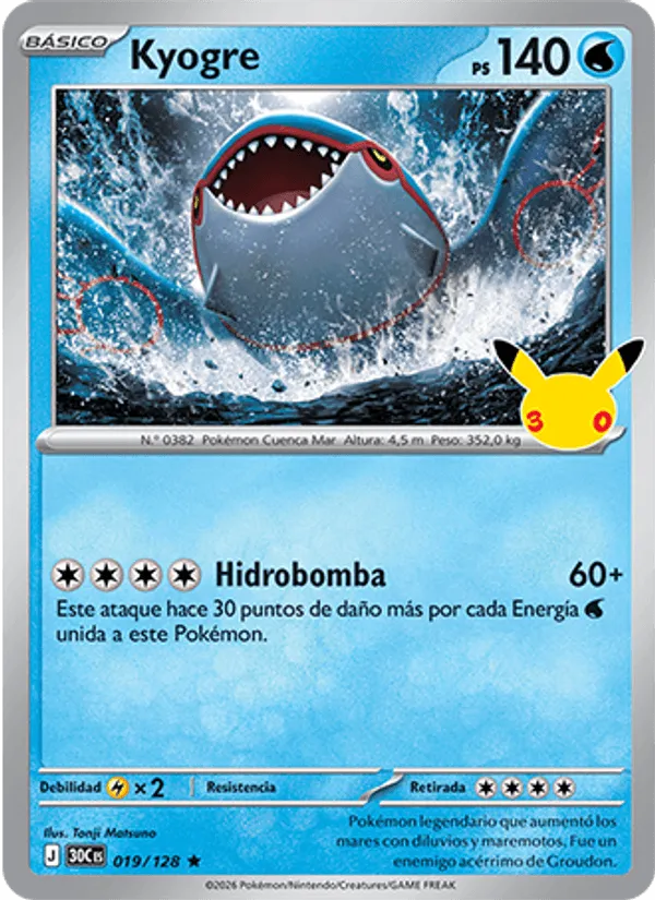 Kyogre · Celebración 30.º Aniversario 019/128